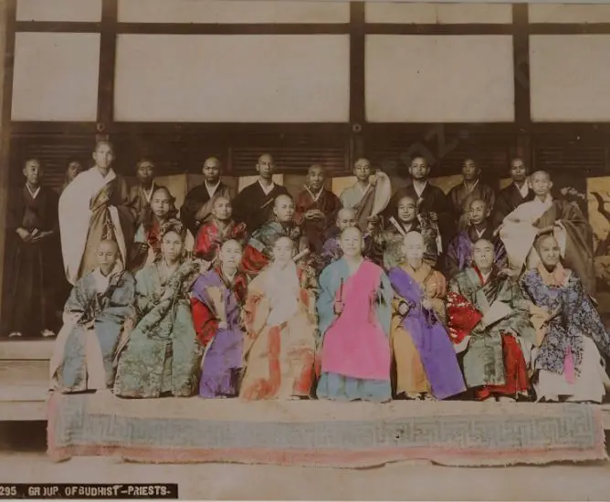 UNKNOWN Photographer - Group of Budhist (sic) Priests Image 1++