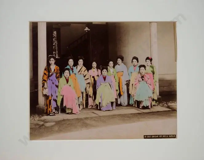 UNKNOWN Photographer - Group of No 9 Girls (Prostitutes) c. 1880 Image 1++