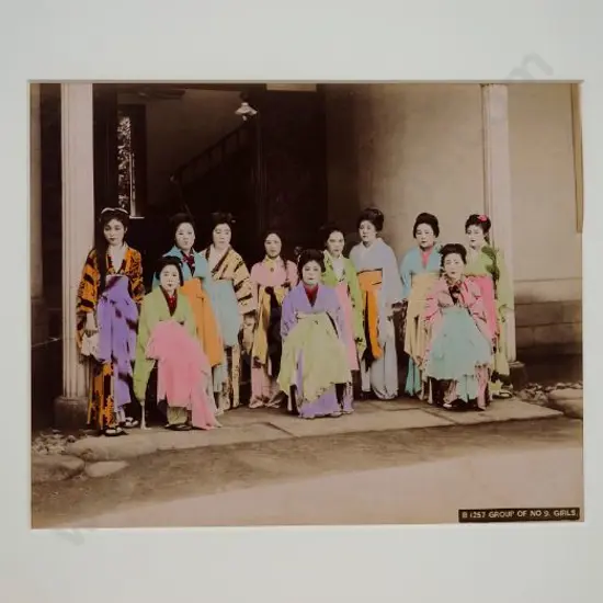 UNKNOWN Photographer - Group of No 9 Girls (Prostitutes) c. 1880