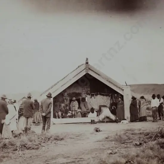 PHOTOGRAPHER, Unknown - Tangi at Maori Whare - Late 19th Century