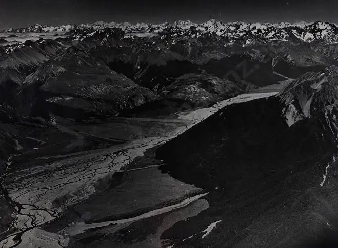 BROWNE, Victor Carlyle (1900-1980) - Looking South over Waimakariri River, c. 1950 Image 1++