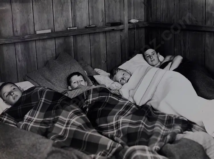 BROWNE, Victor Carlyle (1900-1980) - YMCA Healthcamp - Boys Inside one of the Huts, c.1950 Image 1++