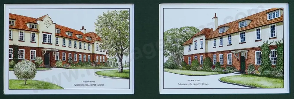 BATTARBEE, David (1939-) - Collegiate School Whanganui - Montage of Various Buildings Image 1++