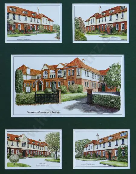 BATTARBEE, David (1939-) - Collegiate School Whanganui - Montage of Various Buildings Image 1++