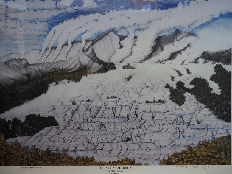 HAMON, Rei (1919-2008) - Te Tarata Cauldron (The White Terraces) Image 1++