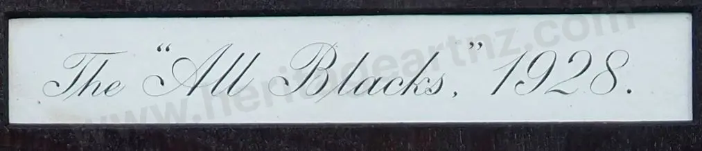 PHOTOGRAPHER, Unknown - All Blacks, 1928 showing Team, Games Played during Tour of South Africa Image 1++