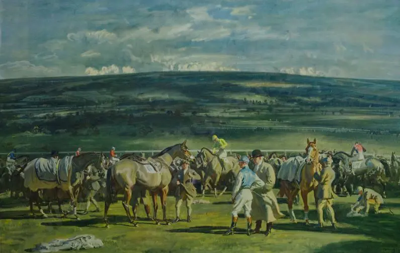 MUNNINGS, Sir Alfred (1878-1959) - In the Saddling Paddock Image 1++
