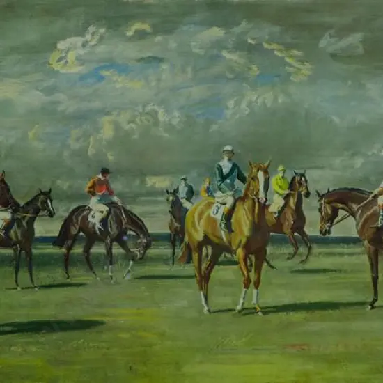 MUNNINGS, Sir Alfred (1878-1959) - Before the Start. Newmarket