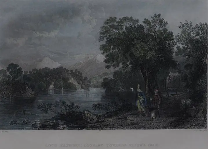 ALLOM, Thomas (1804-1872) - Loch Katrine - Looking Towards Ellen's Isle Image 1++