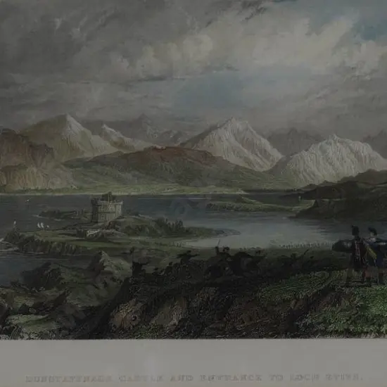 ALLOM, Thomas (1804-1872) - Dunstaffhage Castle and Entrance to Loch Etive