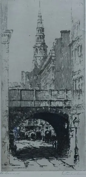 GRAHAM, Peter, R.A. (1836-1921) - St Bride's Church Spire, London Image 1++