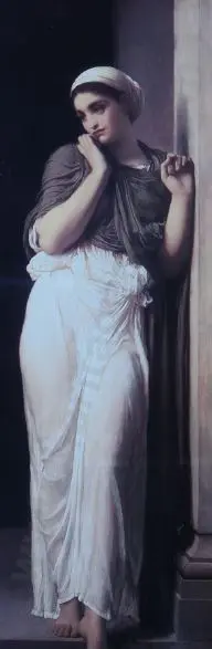 UNKNOWN Artist - Lady Standing by Pillar Image 1++