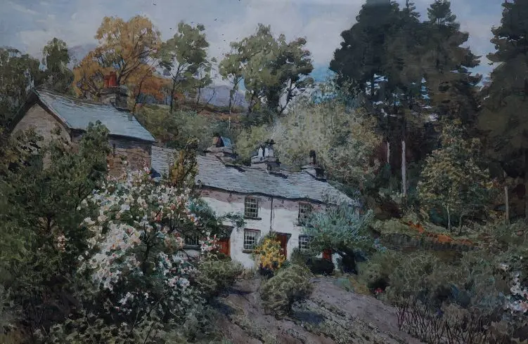 COOPER, Alfred Heaton (1863-1929) - Milldam Cottages, Coniston, UK Image 1++