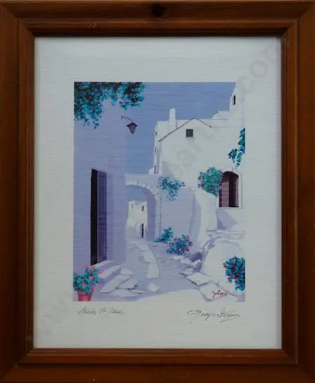 ZUPPINI, Giorgo (1938-1990) - Italian Village Street Image 1++