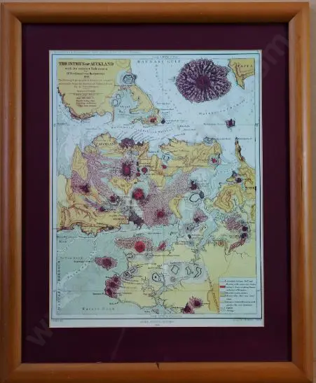 HOCHSTETTER, Ferdinand von (1829-1884) - The Istmus of Auckland with its Extinct Volcanoes, 1859 Image 1++