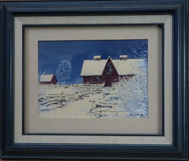 MASTERS, Shirley (1922-2010) - Farmhouse in Winter with Snow Image 1++