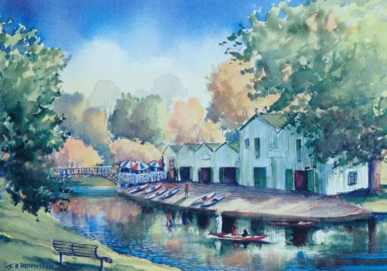 RASMUSSEN, Jan (20th Cent.) - Antigua Boat Sheds, Avon River, Christchurch Image 1++