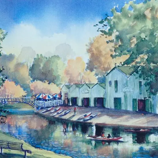 RASMUSSEN, Jan (20th Cent.) - Antigua Boat Sheds, Avon River, Christchurch
