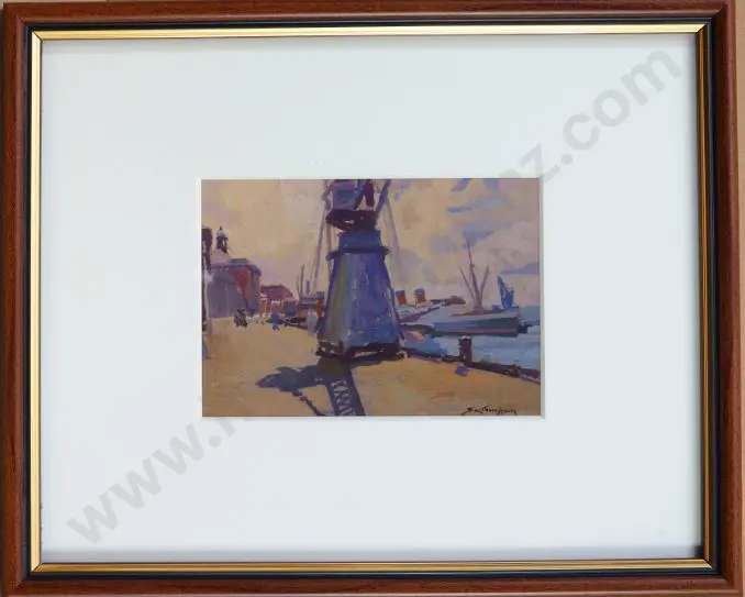 THOMPSON, Sydney Lough (1877-1973) - Wellington Wharf Image 1++