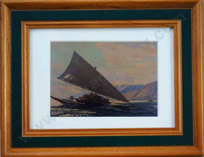 KING, Marcus (1891-1983) - Te Hekenga (Cook Island Natives nearing the Coast of NZ) Image 1++