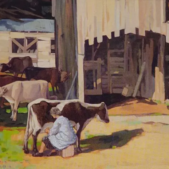 WHEELER, Colin (1919-2012) - Cow Byre at Weston, North Otago