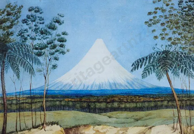 HEAPHY, Charles (1820-1881) - Mount Egmont from the South Image 1++