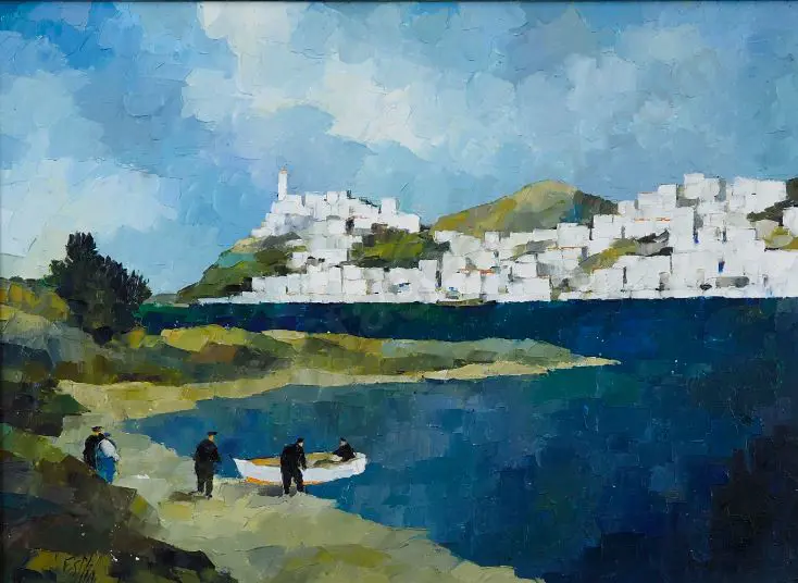 ESPLIN, Tom (1915-2005) - Paros from the Bay, Greece Image 1++