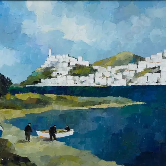 ESPLIN, Tom (1915-2005) - Paros from the Bay, Greece