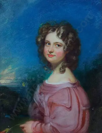 UNKNOWN Artist - Colonial Portrait Mabel Thompson, Aged 17 Image 1++