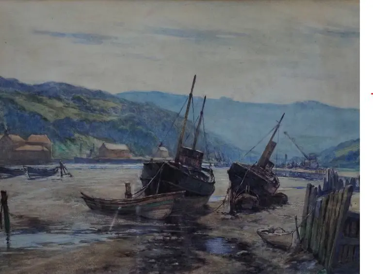 UNKNOWN Artist - Boats in Bay Image 1++