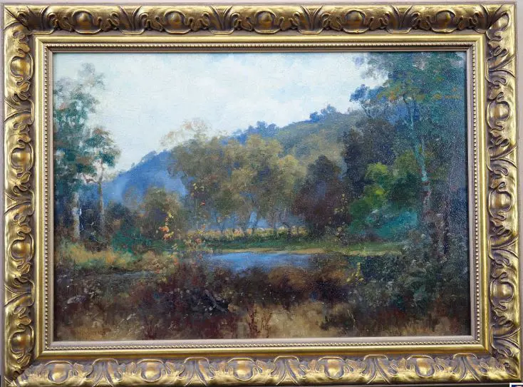 HOWARTH, Charles Henry (1856-1945) - Rural Scene with Stream & Trees Image 1++