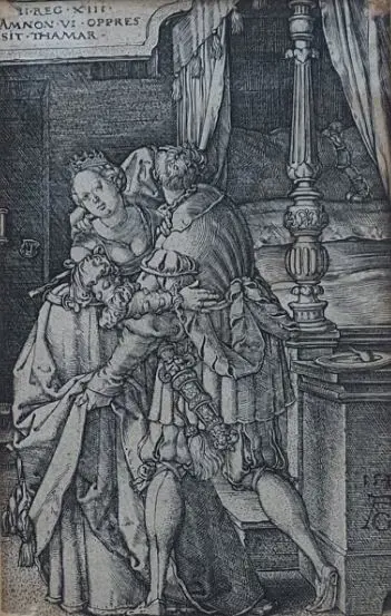 ALDEGREVER, Heinrich (1502-1561) - Amnon raping Tamar Image 1++