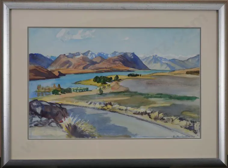 SEDDON, Beatrice (1889-1987) - Southern Alps with River Image 1++