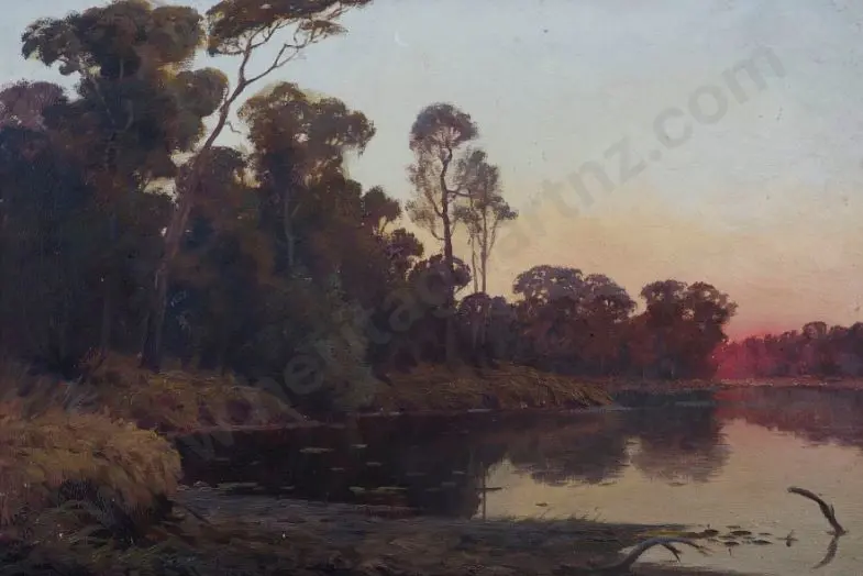 CHRISTMAS, Ernest W. (1961-1918) - Lake & Trees Image 1++