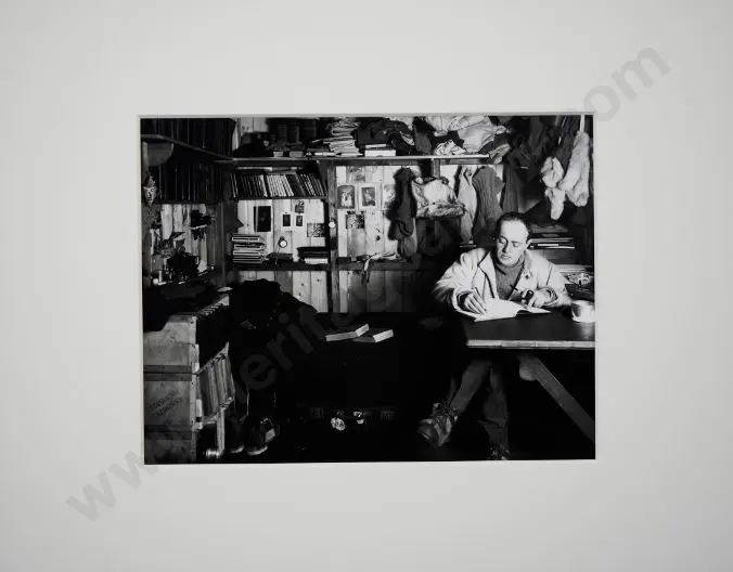 PONTING, Herbert (1870-1935) - Capt. Robert Scott writes in His Diary, Pipe in Hand, Oct. 7, 1911. Image 1++