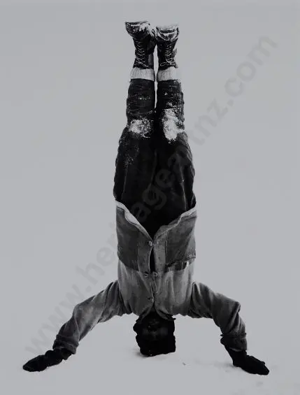PONTING, Herbert (1870-1935) - Herbert Ponting, Scott's Photographer, Standing on his Head on Ice Image 1++