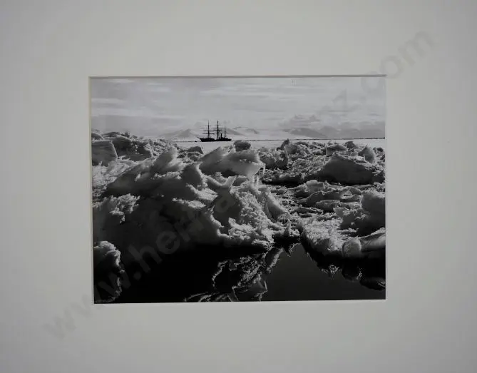 PONTING, Herbert (1870-1935) - Scott's Ship, the Terra Nova, in Open Water, Surrounded by Ice, 1910 Image 1++