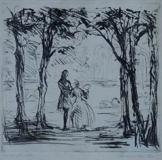 MEID, Hans (1883-1957) - Mozart & Wife Image 1++