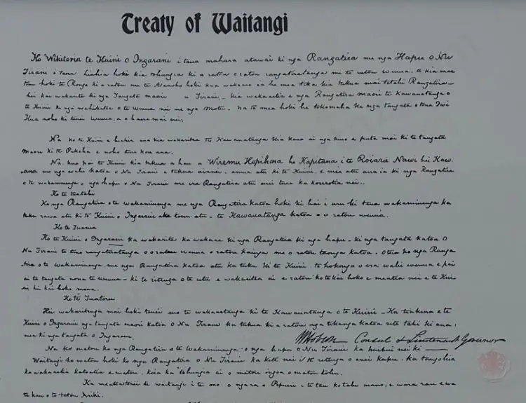 TREATY of WAITANGI - Treaty of Waitangi -  facsimile with raised embossing Image 1++