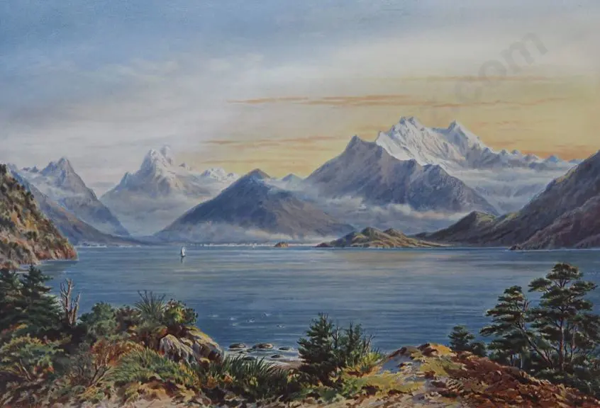 BARRAUD, Charles Decimus (1822-1897) - Lake Wakatipu Image 1++