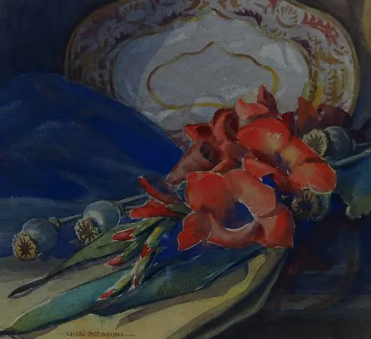WISEMAN, Hilda (1894-1984) - Flowers on Table Image 1++