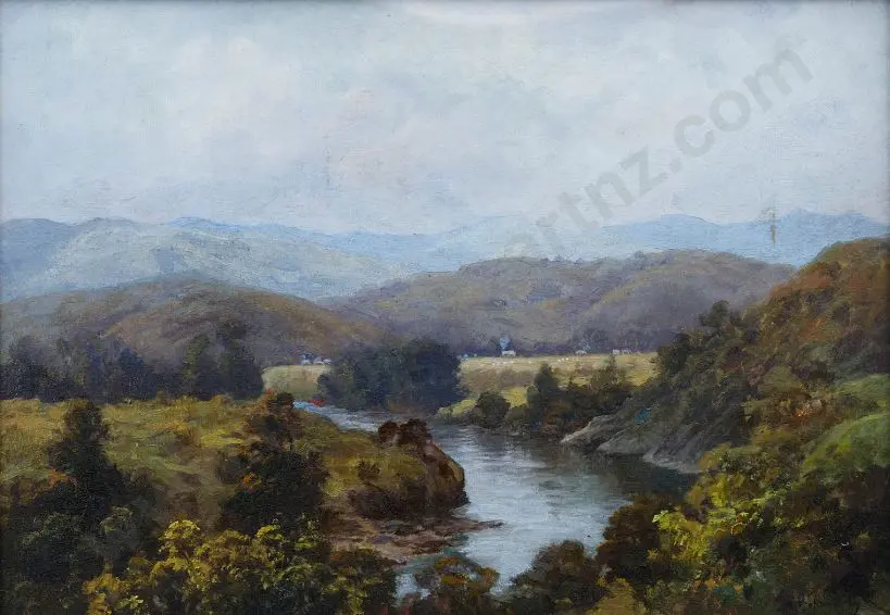 UNKNOWN - Meandering River with Hills and Countryside Image 1++