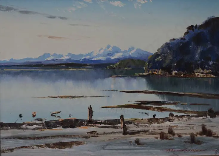 GREATHEAD, Aston (1921-2012) - Okarito Lagoon Image 1++