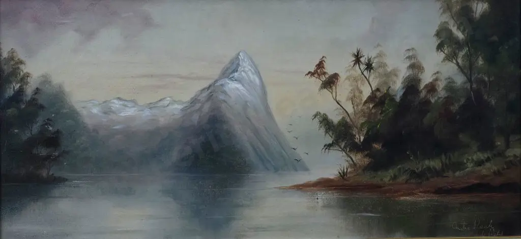 DE RITZ, George (1875-1953) - Mitre Peak, South Island Image 1++