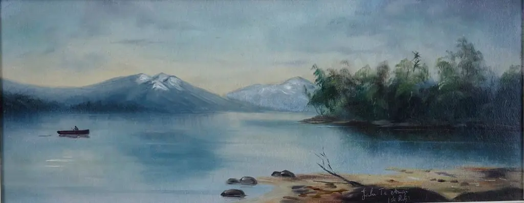 DE RITZ, George (1875-1953) - Lake Te Anau Image 1++