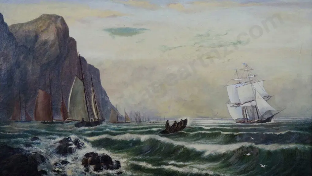 UNKNOWN - Boats off Coast Image 1++