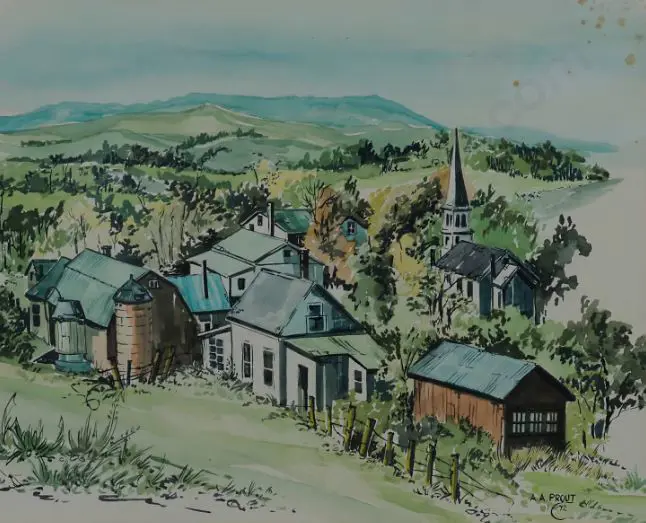 PROUT, Anthony A. (1946-) - European Village Image 1++