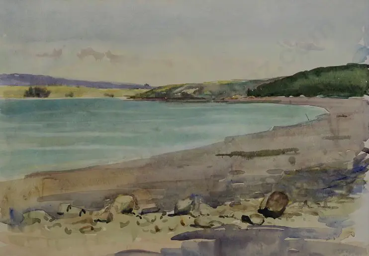 UNKNOWN Artist (A51) - New Zealand Coastal Inlet Image 1++