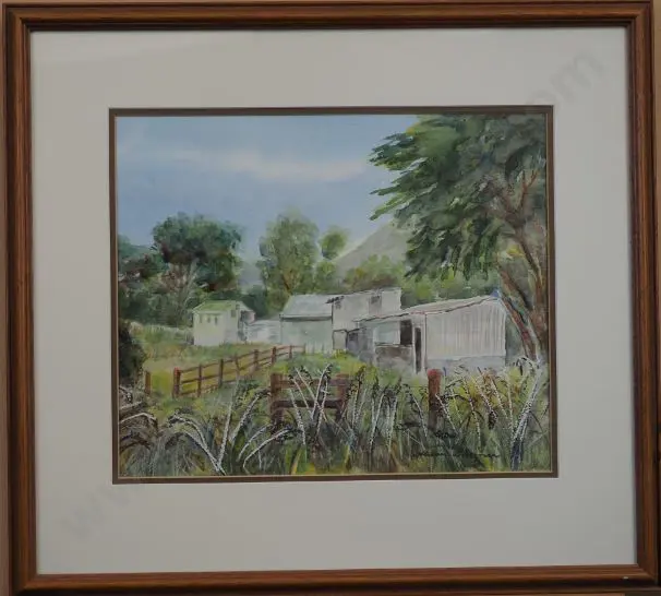 TANNER, Alison (20th Cent.) - Farm Sheds, Pauatahanui Image 1++