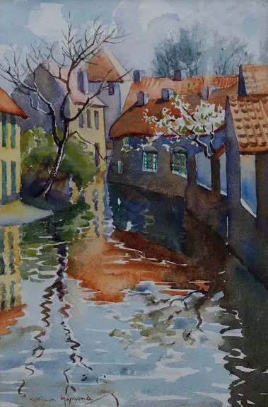 SALMOND, Kathleen (1895-1946) - European Canal Scene Image 1++